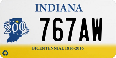 IN license plate 767AW