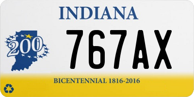 IN license plate 767AX