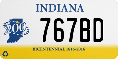 IN license plate 767BD