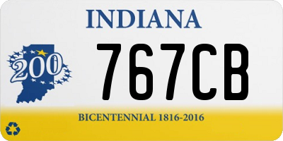 IN license plate 767CB