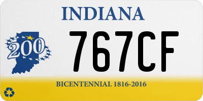 IN license plate 767CF