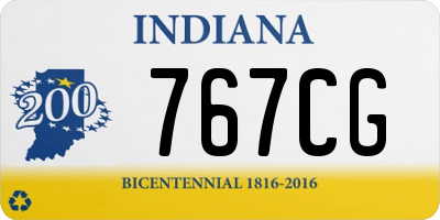 IN license plate 767CG