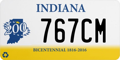 IN license plate 767CM