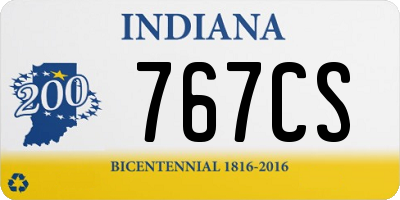 IN license plate 767CS