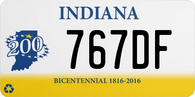 IN license plate 767DF