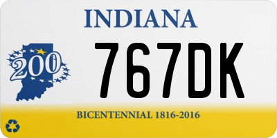 IN license plate 767DK