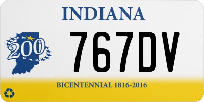 IN license plate 767DV