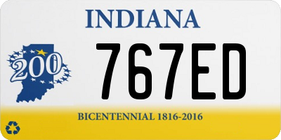 IN license plate 767ED