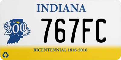 IN license plate 767FC