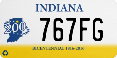 IN license plate 767FG
