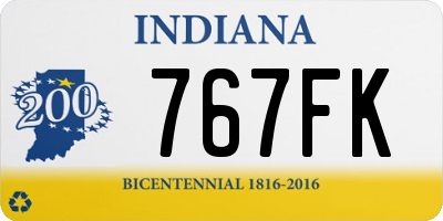 IN license plate 767FK