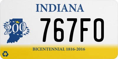 IN license plate 767FO