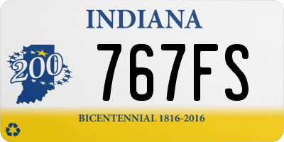 IN license plate 767FS