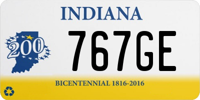 IN license plate 767GE