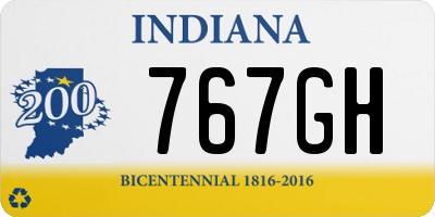 IN license plate 767GH