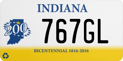 IN license plate 767GL