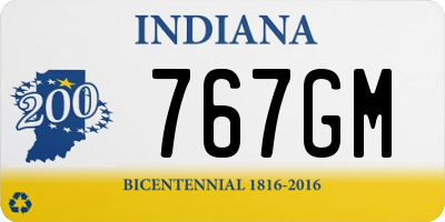 IN license plate 767GM