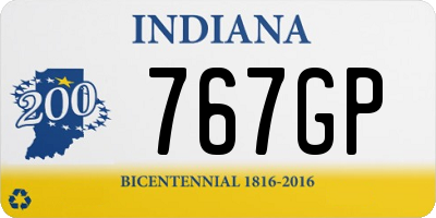 IN license plate 767GP