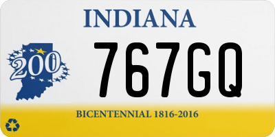 IN license plate 767GQ