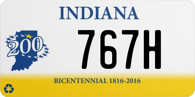 IN license plate 767H