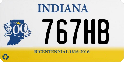 IN license plate 767HB