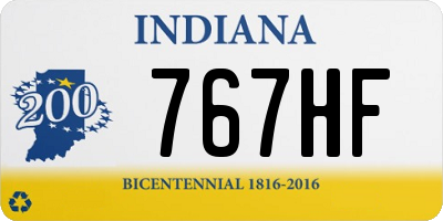 IN license plate 767HF