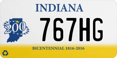 IN license plate 767HG
