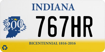 IN license plate 767HR