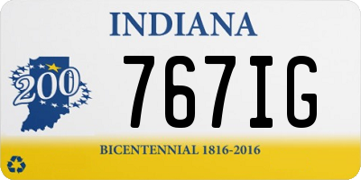 IN license plate 767IG