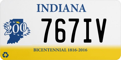 IN license plate 767IV