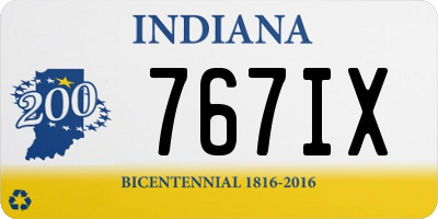 IN license plate 767IX