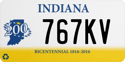 IN license plate 767KV