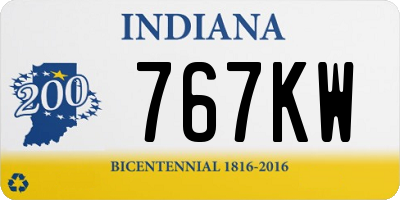 IN license plate 767KW