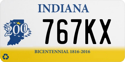IN license plate 767KX