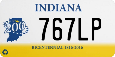 IN license plate 767LP