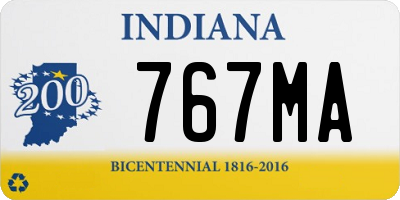 IN license plate 767MA