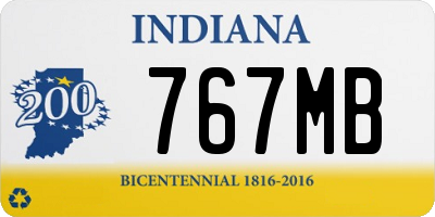 IN license plate 767MB