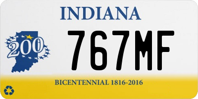 IN license plate 767MF