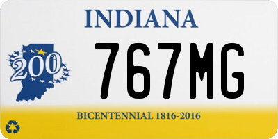 IN license plate 767MG