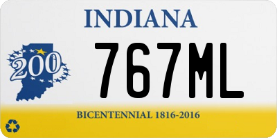 IN license plate 767ML