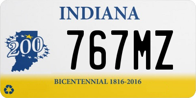 IN license plate 767MZ