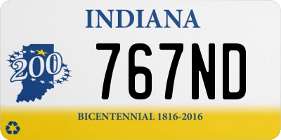 IN license plate 767ND