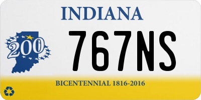 IN license plate 767NS