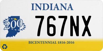 IN license plate 767NX