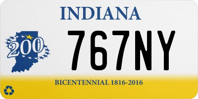 IN license plate 767NY