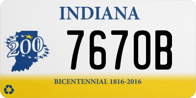 IN license plate 767OB