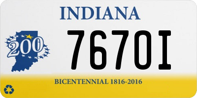 IN license plate 767OI