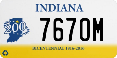 IN license plate 767OM