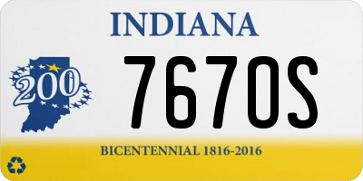 IN license plate 767OS