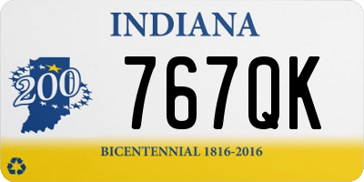 IN license plate 767QK